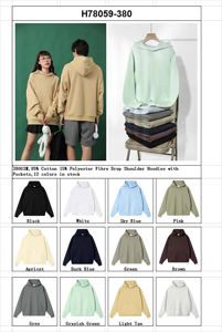 Unisex <b>Oversized</b> 380gsm Cotton <b>Fleece</b> <b>Hoodie</b> Jogger Set 2-Piece Anti-Shrink Tracksuit Custom Fog Colors Private Label Streetwear - Product Image 5