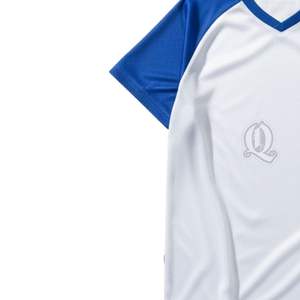 ชุดกีฬาผ้าโพลีเอสเตอร์ลายทางสีฟ้าขาวระบายอากาศได้ดีผ้าโพลีเอสเตอร์แห้งเร็วสำหรับผู้ชายทีมฝึกซ้อมและจับคู่ - Product Image 5