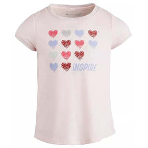 T-shirt con stampa di cuori per bambine Ideology rosa scuro, taglia 4T - Product Image 1