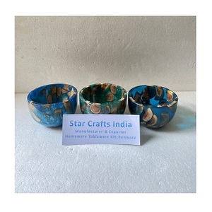 Bol en bois et en résine époxy de haute vente pour collations et salade bol de service en résine de bois pour le restaurant pour la décoration de table bol en résine - Product Image 1