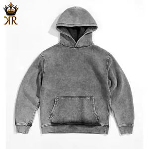 Sudadera con Capucha Personalizada OEM para Hombre, Lavado Ácido, 100% Poliéster, Color Sólido, Alta Calidad, Talla Grande - Product Image 1
