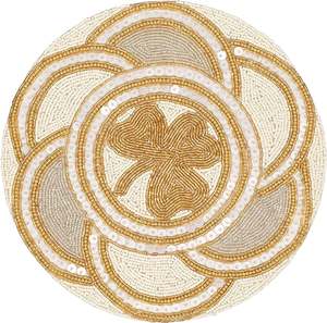 Luxury Beaded <b>Coaster</b> Table Place Mats <b>Silver</b> Color Dining Table Mat Set Available at Competitive Price - Product Image 5