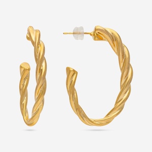 Boucles d'oreilles créoles tendance 192778 en alliage de zinc durable - Product Image 4