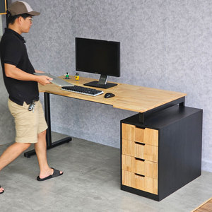 Bureau de jeu réglable en hauteur 160x70cm avec un design élégant, surface en MDF carbone, pieds de meuble GD68065 pour salle de jeu - Product Image 2
