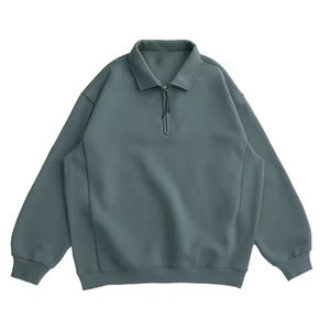 เสื้อสเวตเชิ้ตและเสื้อฮู้ดแขนแร็กแลนแบบซิปครึ่งตัว ไซส์พลัส ผ้าฝ้าย 100% 300 GSM ทรงหลวม ระบายอากาศได้ดี สไตล์ฮิปฮอป - Product Image 1