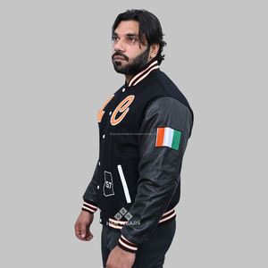 Veste universitaire de baseball à manches en cuir de laine pour hommes personnalisée avec broderie - Product Image 2