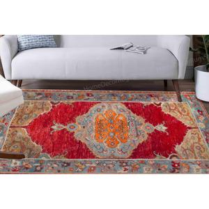 Turkish Design Wool Patchwork <b>Rug</b> Customs Floral Medallion <b>Chenille</b> <b>Rug</b> with Latex Backing - Product Image 1