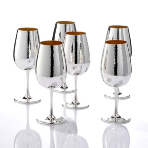 Set di due bicchieri da degustazione di vino placcati in argento realizzati in italia per l'inaugurazione della casa e i regali di nozze - Product Image 2