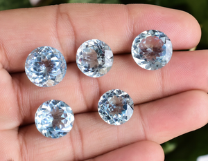 พลอยบุษราคัมสีฟ้าท้องฟ้าธรรมชาติอัญมณีหลวมเหลี่ยมเพชรพลอยขายส่งขายส่งผู้ผลิตขายส่งราคา - Product Image 3