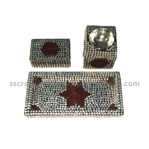 Incense Burner Set with Wood and Metal Tray <b>Box</b> Home Decor Arabic Mubkhar Bakhoor Tray Set <b>Ramadan</b> <b>Gift</b> for Religious Use - Product Image 2