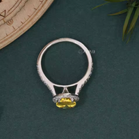 Bague de mariage unisexe en or jaune massif 18 carats avec diamant jaune ovale de 2,00 carats certifié GIA, style ethnique, fabriquée en Inde