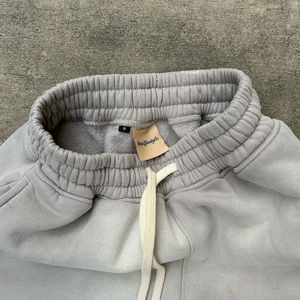 Vente en gros de pantalons évasés à jambe droite délavés au soleil pour hommes pantalons de survêtement sérigraphiés avec logo personnalisé pantalons surdimensionnés à long cordon de serrage - Product Image 6