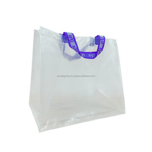 Bolso de mano transparente reciclado tejido PP impreso personalizado de alta calidad con patrón de logotipo Bolsa de compras estándar de exportación - Product Image 2