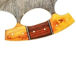 มีดเหล็กดามัสกัสดามัสกัสทำด้วยมือมีดอูลูมีดตัดในครัวสเตนเลสสำหรับเขาและ DIY-OEM ไม้ออกแบบได้ตามต้องการ - Product Image 3