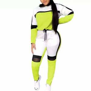 Survêtements à capuche et pantalon bicolores, meilleur prix, tissu en coton, survêtements d'automne, haute qualité, dernier style, survêtements pour femmes - Product Image 4