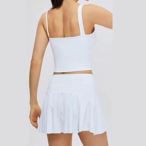 Wholesale Half Zip Tennis Dress Ladies Sports Waist Zip Sleeveless Women Golf Dress <b>Pickleball</b> Skirt Tennis Set - Product Image 2