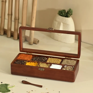 Boîte à épices en bois multicouche, idéale pour les chefs professionnels, les cuisiniers amateurs et les passionnés d'organisation de cuisine du monde entier - Product Image 3