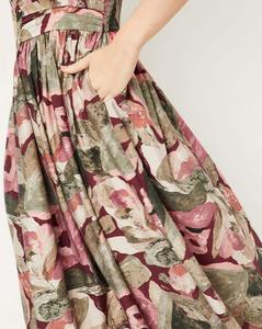 Vestido de novia con estampado Floral de algodón indio hecho a mano, ropa de fiesta larga con estilo, dulce verano Natural, tejido de moda para mujer personalizado - Product Image 6