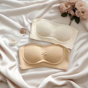 <span class=keywords><strong>4</strong></span>種類の取り外し可能なストラップ付きバンドゥブラ、ノンワイヤー、滑り止め、シームレス、フルカップ、ニットチューブトップ、マルチウェイストラップレスブラ（女性用） - Product Image 3