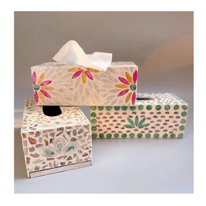 Luxury Mother of Pearl <b>Tissue</b> Holder <b>Box</b> Handcrafted Mother of Pearl <b>Tissue</b> Holder Decorative Export - Product Image 5