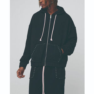 Conjunto Deportivo Masculino de Alta Calidad, Pantalones Anchos con Cintura Elástica y Pedrería Vintage, Chaqueta de Manga Larga con Cordón Ajustable - Product Image 2