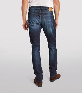 2024 Customized Printing Blue Denim Pants for Men OEM Service Slim Stretch Straight Style with Exterior Pockets Own Branded - Product Image 5