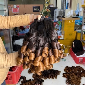 Paquets d'extension de cheveux à texture rebondissante pour faire des perruques par vous-même à partir de 100% cheveux humains vietnamiens - Product Image 2