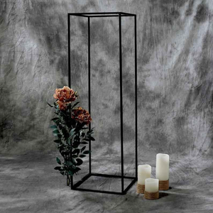 Ensemble moderne de 4 supports à fleurs en métal pour mariage, taille personnalisée 60 cm et 100 cm de haut, vase géométrique pour centre de table, idéal pour les fêtes - Product Image 2
