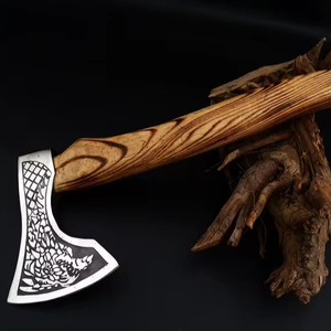 Hacha de Damasco profesional de fábrica de cubiertos OEM ODM personalizada al por mayor hacha de acero al carbono para exteriores nuevo diseño hacha para acampar - Product Image 4