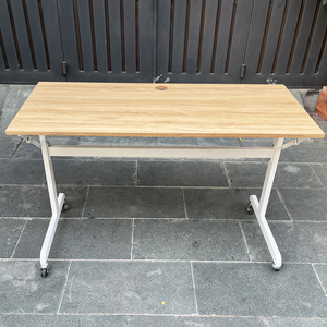 Minimally Designed <b>Foldable</b> Writing <b>Desk</b> with Wheels 120x50x75 Made of Melamine-Coated Plywood <b>Office</b> Furniture-SPD68173 - Product Image 4