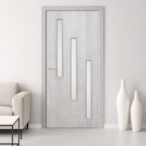 Porte en PVC imperméable, résistante aux termites et au feu, porte intérieure pour salle de bain, chambre à coucher, cuisine, maison d'hôtes, usine OEM - Product Image 1