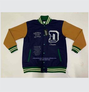 Chaqueta de satén de algodón de talla grande personalizada para hombre para invierno transpirable e impermeable con parches bordados cierre de cremallera - Product Image 4