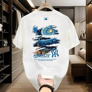 Camiseta de Gran Tamaño de Alta Calidad 100% Algodón de Punto para Hombre, 220 Gramos, Peso Pesado, Talla Personalizada, Secado Rápido, Anti-Pilling - Product Image 4
