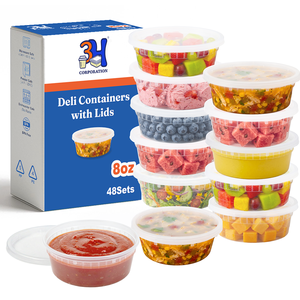 Contenedores de Cocina 3H de 8 oz con Tapas (Paquete de 480), Aptos para Congelador y Microondas, Libres de BPA, Apilables, Herméticos, Aptos para Lavavajillas - Product Image 1