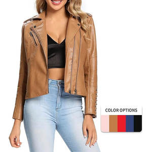 Quantité minimale de commande bas conception OEM personnalisée veste en cuir pour femmes à vendre prix raisonnable séchage rapide veste en cuir pour femmes - Product Image 2
