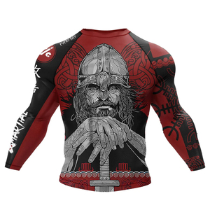 Mejor Precio al por Mayor, Rashguard de Manga Larga para Hombre, Impreso con Logotipo Personalizado, Sin GI, para Grappling, Jiu Jitsu, BJJ, Traje de Baño - Product Image 6