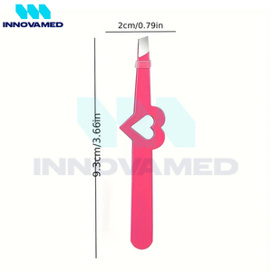 2025 couleur rose forme de coeur bon fournisseur en acier inoxydable faites votre propre pince à épiler à sourcils entièrement personnalisée - Product Image 2