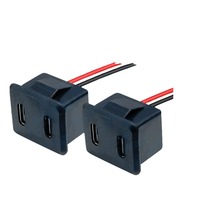 Double couche TYPE C Femelle Base Type c Prise femelle USB Prise de charge de la lampe Prise d'alimentation