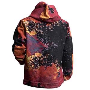 Sweat à capuche imprimé intégral pour homme, en molleton de coton lourd, sweat à capuche décontracté, streetwear, vêtements d'hiver - Product Image 2