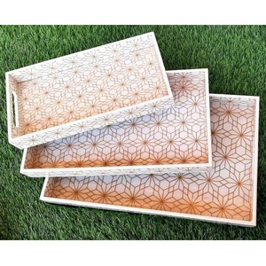 Colección de Bandejas de Servicio de Metal Modernas y Elegantes de MDF de Alta Calidad, Tamaño Personalizado para Servir Alimentos, Diseño de Primera Calidad por Mina - Product Image 1