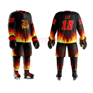 เสื้อฮอกกี้น้ำแข็งแบบสั่งทำพิเศษ พิมพ์ลายแบบซับลิเมชั่น คุณภาพสูง ระบายอากาศได้ดี ผลิตจากโพลีเอสเตอร์ 100% บริการ OEM สำหรับทีมผู้ใหญ่ - Product Image 1