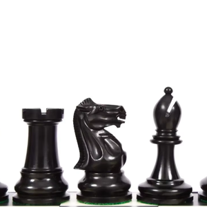 Pièces d'échecs Lasker Staunton de luxe reproduites en bois d'ébène et de buis, roi de 3,75 pouces, édition collector à prix avantageux - Product Image 1