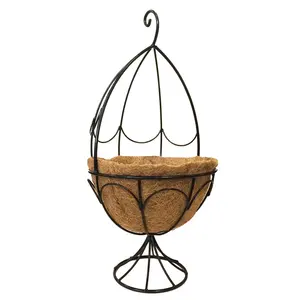 2024 New Arrival Elegant Outdoor Decor Black Metal 2-<b>Tier</b> Hanging Planter Pot <b>Stand</b> Home Application Wholesale Price - Product Image 6