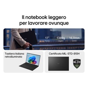 Ordinateur portable LG Gram 17 pouces, Intel Core Ultra 7, 16 Go de RAM, 512 Go de stockage, ordinateur portable professionnel, noir obsidienne - Product Image 3