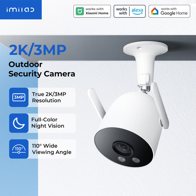 IMILAB EC3 Outdoor WiFi Security Camera Manufacturer 3MP HD Camera Human Detection Smart Alerts Local Storage No Monthly Fee
