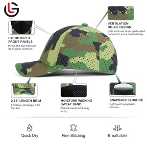 Adjustable Camo Printed Cotton Baseball Caps Made with Logo Fashionable and Breathable for <b>Men</b> and Women-for Beach Wear Price - Product Image 4