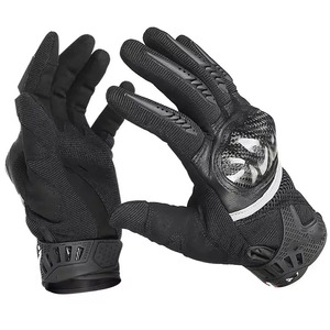 Gants de moto en cuir véritable unisexe avec logo personnalisé, gants de course avec matériaux haut de gamme. - Product Image 3
