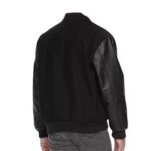 Vente en gros fabricant de veste Letterman à manches en cuir de haute qualité veste Streetwear vintage personnalisé pour hommes rue principale d'hiver - Product Image 4