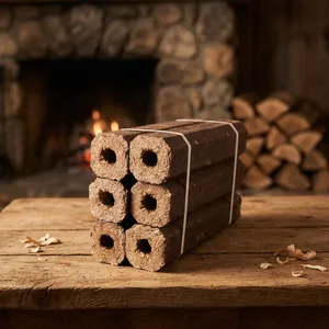 Briquetas de Madera de Pini Kay Premium con Orificio Central, Combustible de Alta Temperatura, Leños Ecológicos para Chimenea - Product Image 4