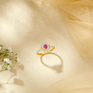 <b>Rose</b> Gold Plated Gemstone <b>Ring</b> for Women Trendy 18K Style - Product Image 1